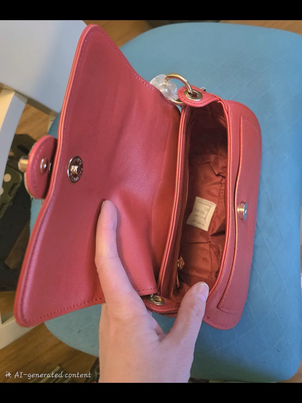 Badgley Mischka Red Saddle Bag - Letter Lock